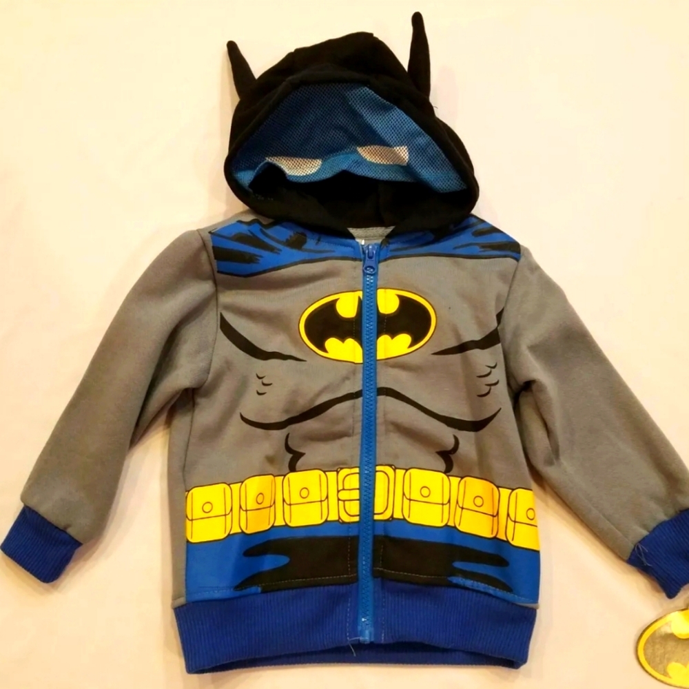BATMAN Hoodie Costume Coat Jacket Size 2T New MARVEL DC Comics